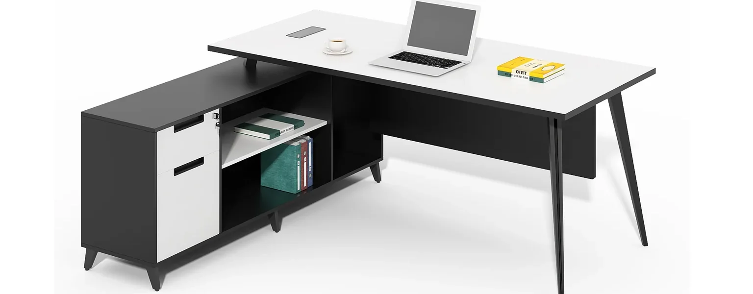 Black and white workstation